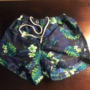 Floral patterned swim trunks